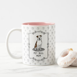 Pit Bull Mama (lt, gestromt, weiß 3) Zweifarbige Tasse