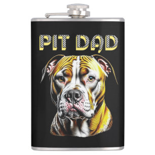 Pit Bull Mama   Personalisiert für Hunde Liebhaber Flachmann