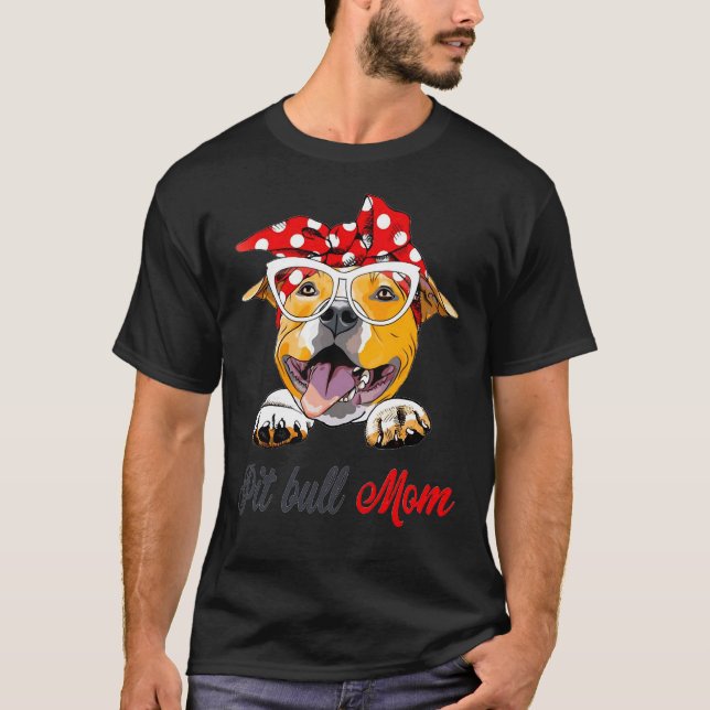 Pit Bull-Mama T-Shirt (Vorderseite)