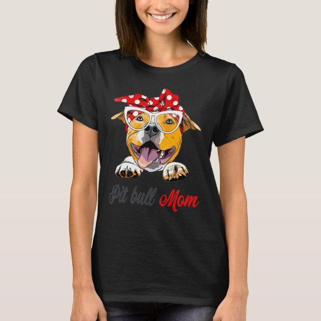 Pit Bull-Mama T-Shirt (Vorderseite)