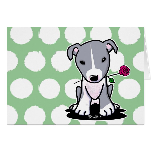 Pit Bull mit Blume (Vorderseite (Horizontal))