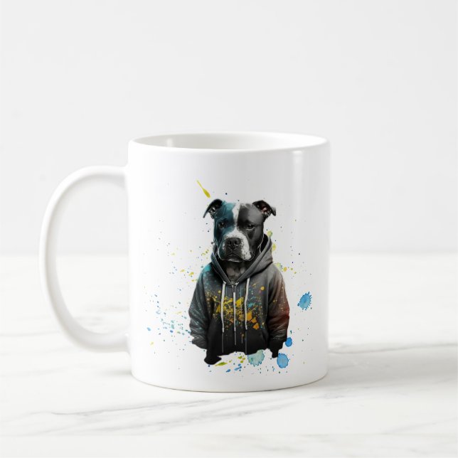Pit Bull - Pfoten und Lächeln Tasse (Links)