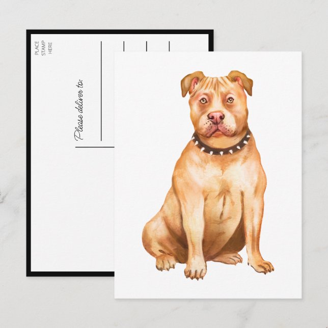 Pit Bull Pittie Welpen Hund Miss Sie Liebe Pitbull Postkarte (Vorne/Hinten)