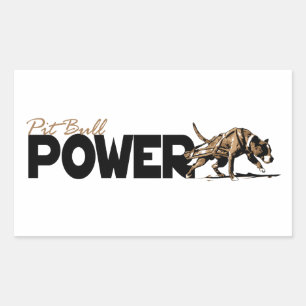Pit Bull Power! Rechteckiger Aufkleber