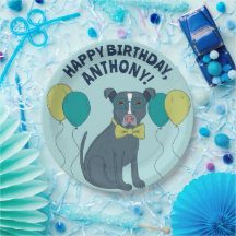 Pit Bull Puppy Dog mit Brille und Balloons