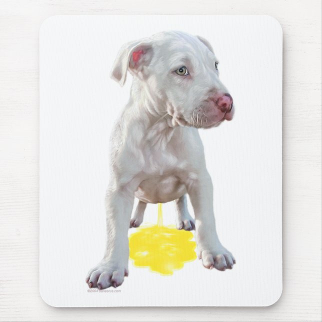 Pit Bull Puppy Piddles OOPS Mousepad (Vorne)