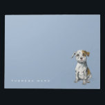 Pit Bull Puppy Sketch Zeichnend | Name hinzufügen Notizblock<br><div class="desc">Diese Arbeit wurde mit Bleistift gezeichnet und dann digital mit Konte und Pastellfarben. Es ist ein zeichn eines Grubenbullen Welpen,  der mit einem Lächeln auf seinem Gesicht sitzt. Er hat einen sehr sanften Gesichtsausdruck. Er ist weiß mit bräunlichen Mustern.</div>