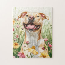 Pit Bull Puzzle – Wasserfarben-Hundespaß