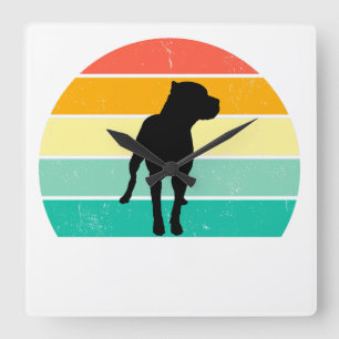 Pit Bull Quadratische Wanduhr