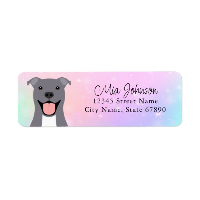 Pit Bull Rücksendeadressen-Aufkleber (Vorne)