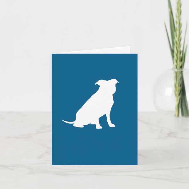 Pit Bull Silhouette Babydusche Welpenhund Dankeskarte (Vorderseite)