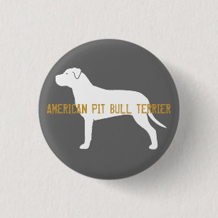 Pit Bull Silhouette Button