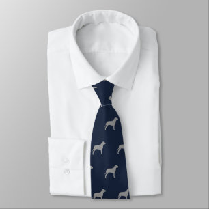 Pit Bull Silhouetten Pattern Navy Blue und Grau Krawatte