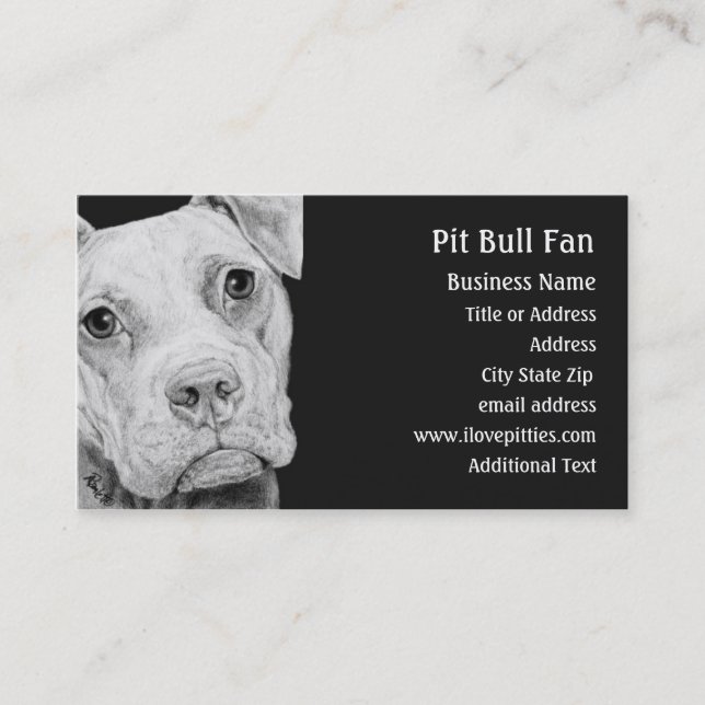 Pit Bull Terrier (grau) - Visitenkarte (Vorderseite)