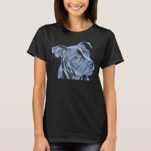 Pit Bull Terrier Hund eine schöne Gemälde einer Bl T-Shirt