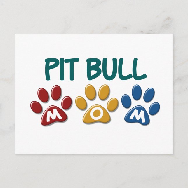 PIT BULL TERRIER Mama Pfosten Drucken 1 Postkarte (Vorderseite)