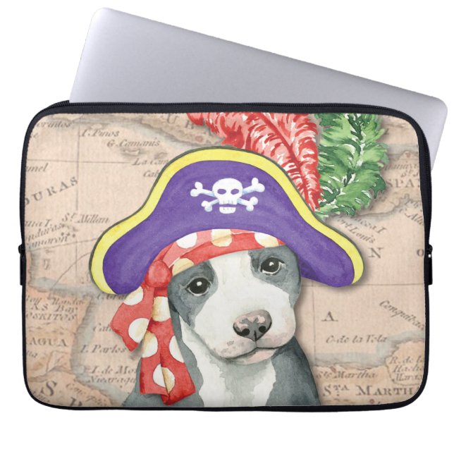 Pit Bull Terrier Pirate Laptop Sleeve (Vorderseite)