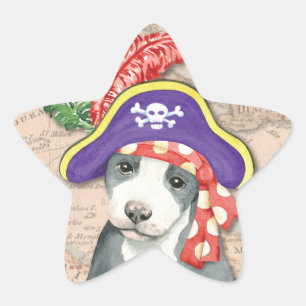 Pit Bull Terrier Pirate Stern-Aufkleber