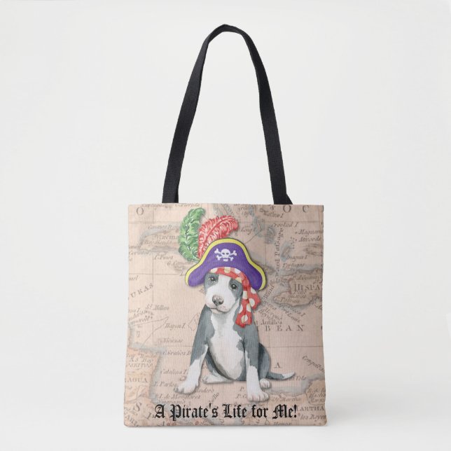 Pit Bull Terrier Pirate Tasche (Vorderseite)