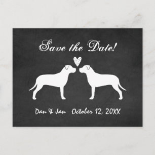 Pit Bull Terriers Wedding Save the Date Ankündigungspostkarte
