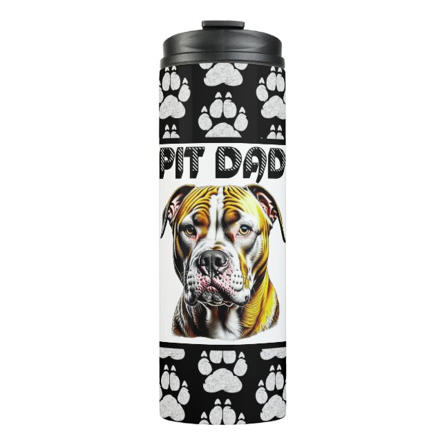 Pit Bull Vater | Hunde Lover Thermosbecher (Vorderseite)