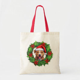 Pit Bull Weihnachtskranz Tote Tasche