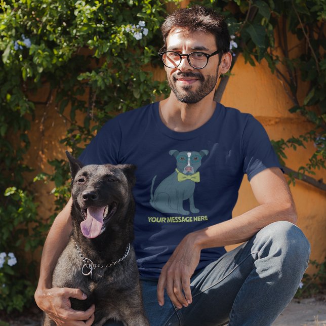 Pit Bull Welpenhund mit Brille Personalisiert T-Shirt (Von Creator hochgeladen)