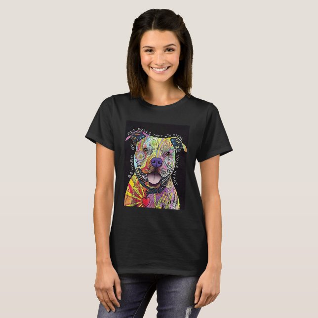 Pit Bulls stiehlen dir das Herz T-Shirt (Vorne ganz)