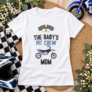 Pit Crew Mom Dirt Bike Baby Shower T-Shirt