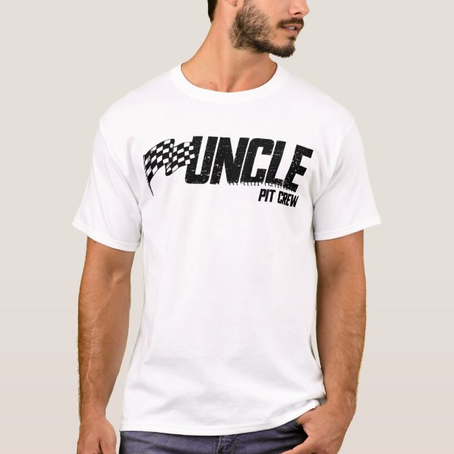 Pit Crew Onkel Race Birthday Matching Family Onkel T-Shirt (Vorderseite)
