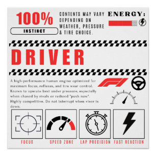 Pit-Crew-Power – 100% Fahrer Poster