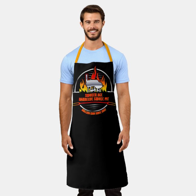 Pit Grillen Grillgeschäft für Raucher anpassen Schürze (Getragen)