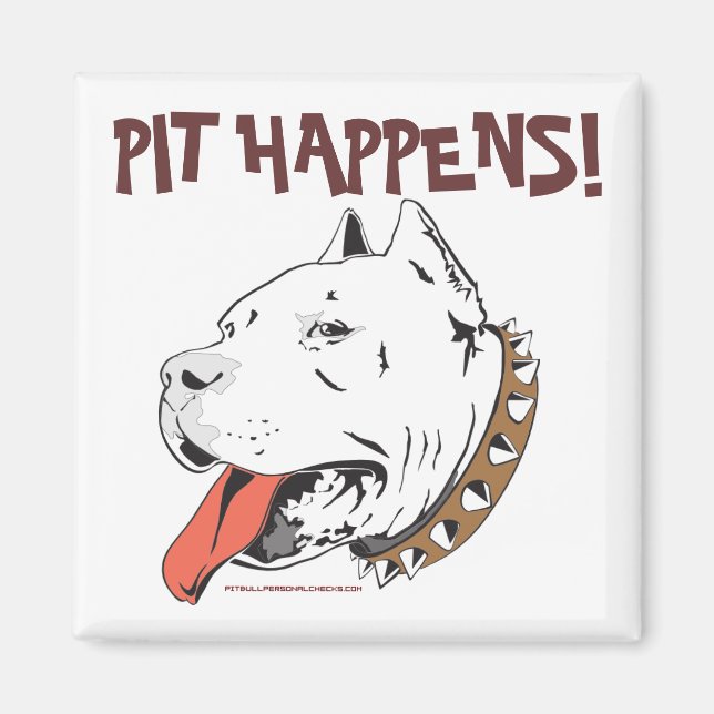 Pit se produit Funny Pit Bull Terrier Magnet (Devant)