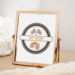Pit Stopp Monster Trucks Geburtstagszeichen Poster