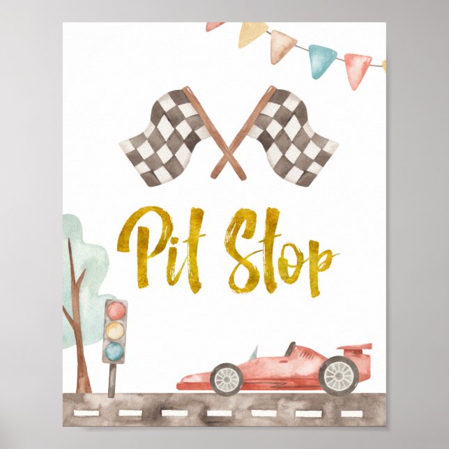 Pit Stopp Racing Sign Poster (Vorne)
