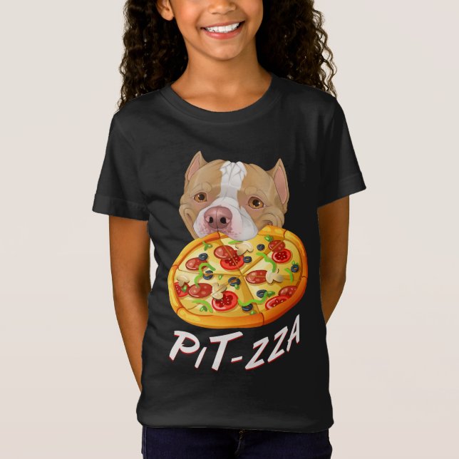 Pit-zza! Pit Bull & Pizza T - Shirt (Vorderseite)