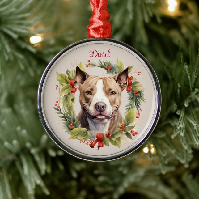 Pitbuler Weihnachtsmann-Gedenkstätte Hundezüchtung Ornament Aus Metall (Baum)