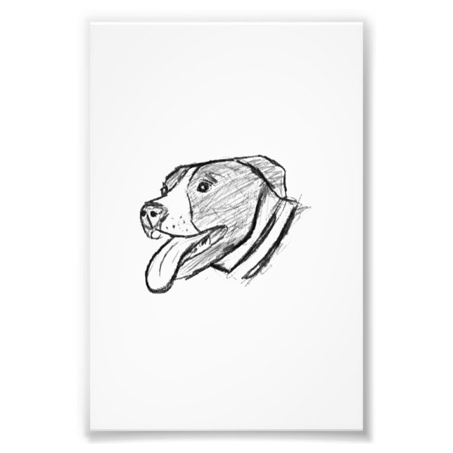 Pitbulhandgezeichnetes Foto-Hundin-Liebhaber-Poste Fotodruck (Vorne)