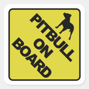 Pitbuli an Bord Quadratischer Aufkleber