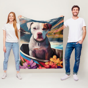Pitbuli auf dem Paddel: Ein Landschaftliches Abent Fleecedecke