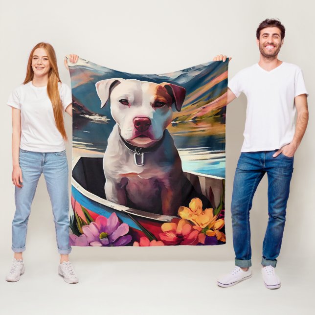 Pitbuli auf dem Paddel: Ein Landschaftliches Abent Fleecedecke (Beispiel)