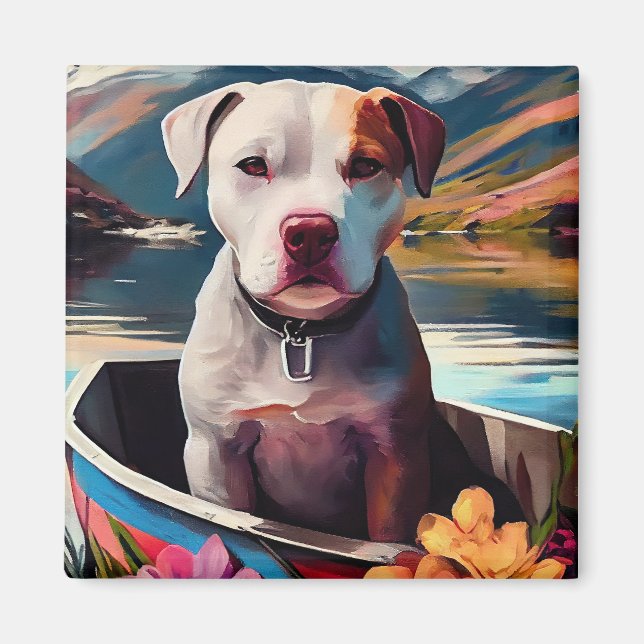 Pitbuli auf dem Paddel: Ein Landschaftliches Abent Magnet (Vorne)