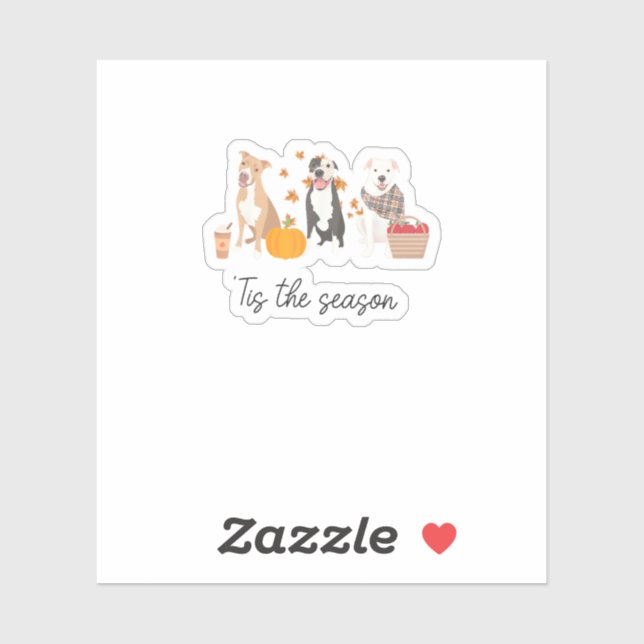 Pitbuli Dog Herbst Erntedank Saison Aufkleber (Blatt)