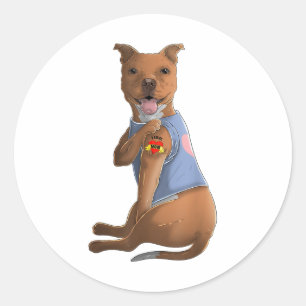 Pitbuli I Liebe Mama Tattoo Hundeshirt Sonnenmütte Runder Aufkleber