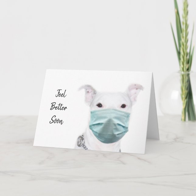 Pitbuli mit Gesichtsmaske Karte (Vorderseite)