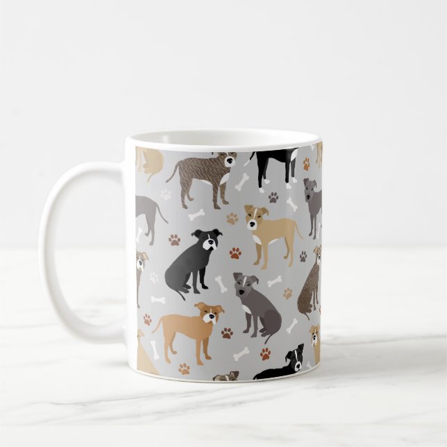 Pitbuli Paws and Bones Kaffeetasse (Links)