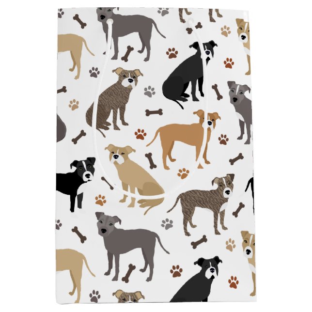 Pitbuli Paws and Bones Mittlere Geschenktüte (Vorderseite)