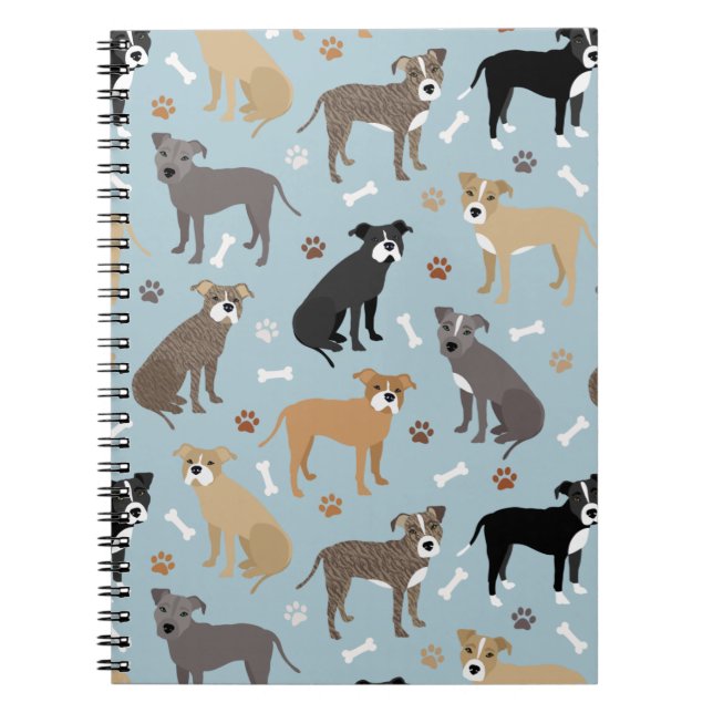 Pitbuli Paws and Bones Notizblock (Vorderseite)
