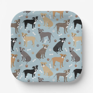 Pitbuli Paws and Bones Pappteller