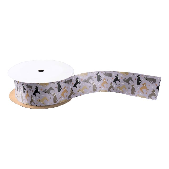 Pitbuli Paws and Bones Satin Ribbon Satinband (Spule)